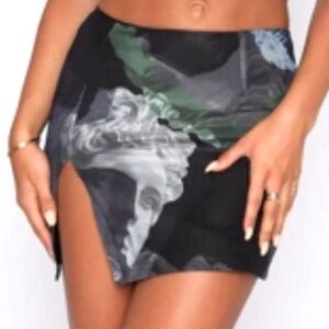 White Fox large mini skirt sheer mesh